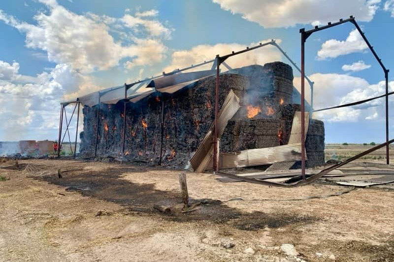 Fires are caused by spontaneous combustion when hay is baled with excess moisture. CONTRIBUTED