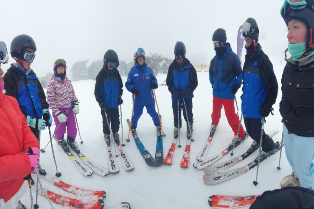 (left to right) Phoebe Hendy, Sam Male, Keegan Amos, Will Deason, Peter Burley (instructor) Rogan Hando, Jesse Wandel, Isabell Hand and Emily Edwards.