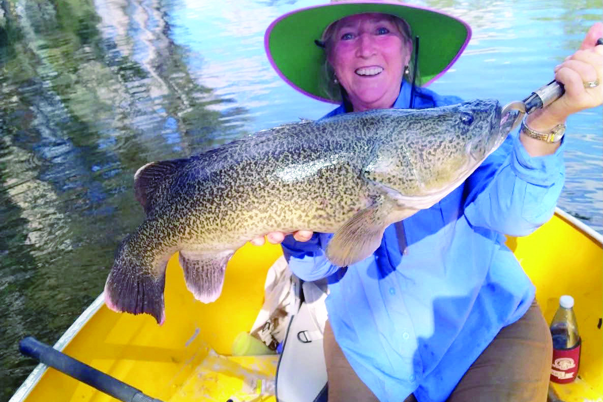 Helen Rigby with her weekend catch on the Loddon River
