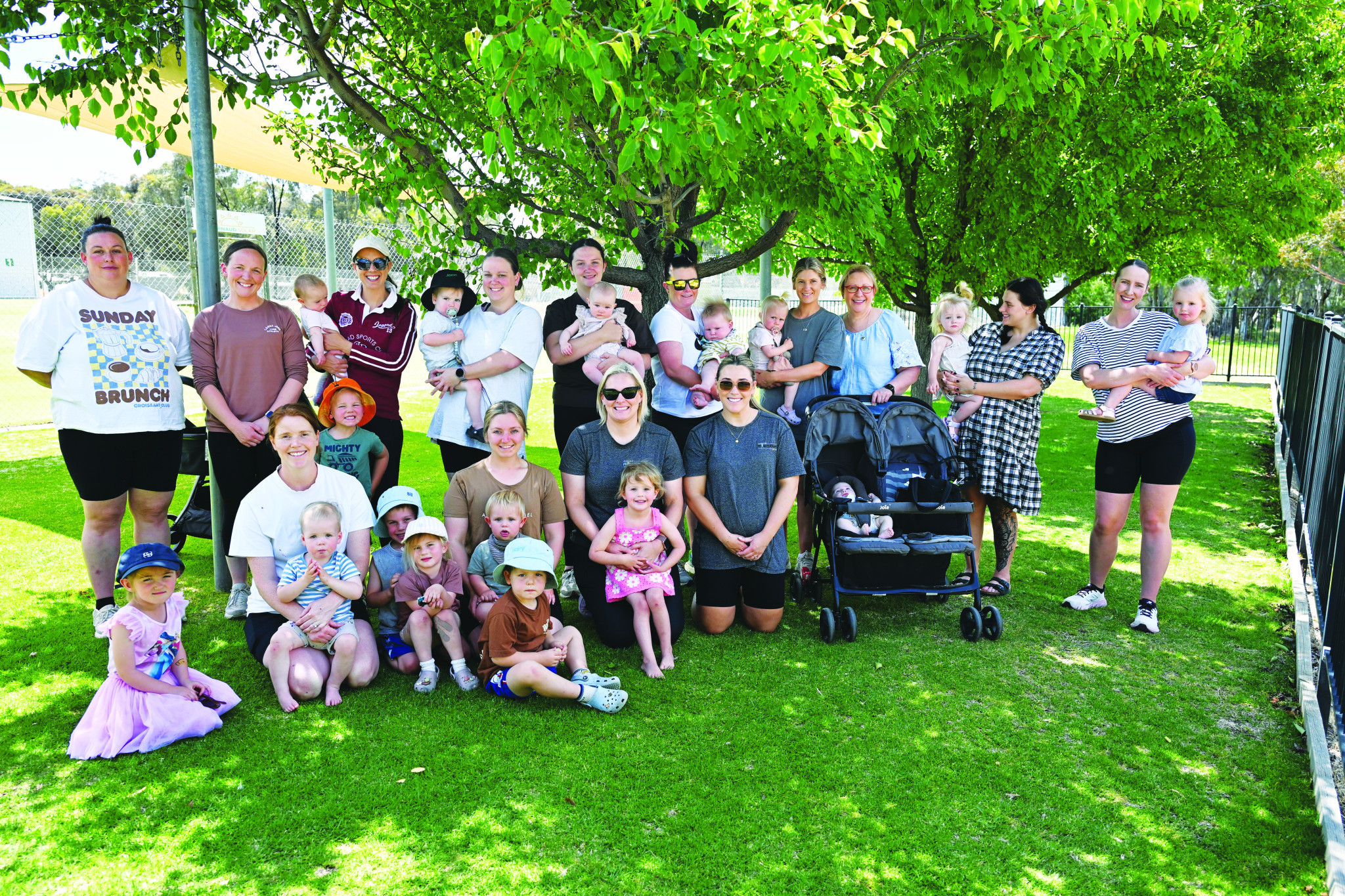 The latest and past cohorts of the St Arnaud Physiotherapy Centre&rsquo;s Mummy and Me program. NCN PHOTO