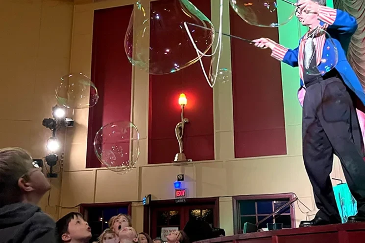The first of the live performances at The Rex Charlton was Dr Hubble's Bubbles and it was well received by the captivated audience.
