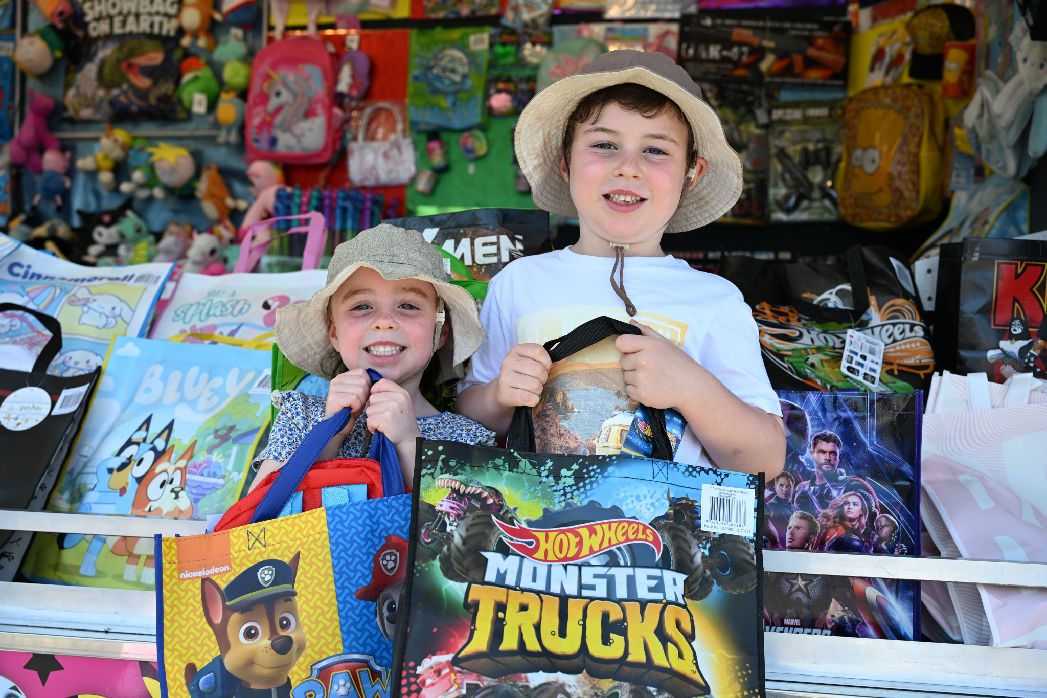 Isla and Archie Driscoll with their show bags. NCN PHOTOS