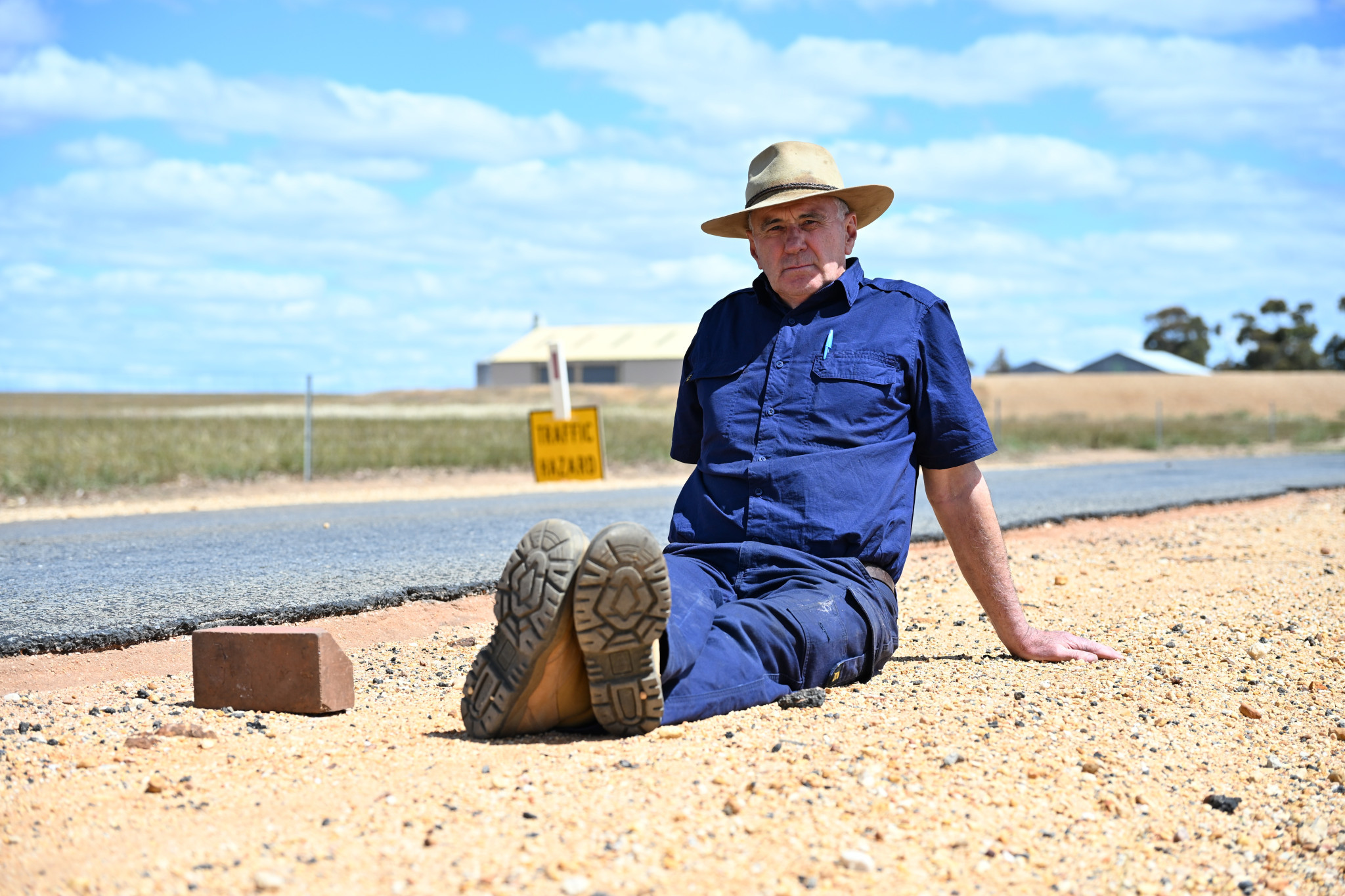 Leigh Sutton is concerned about driver's safety on his road. NCN PHOTO