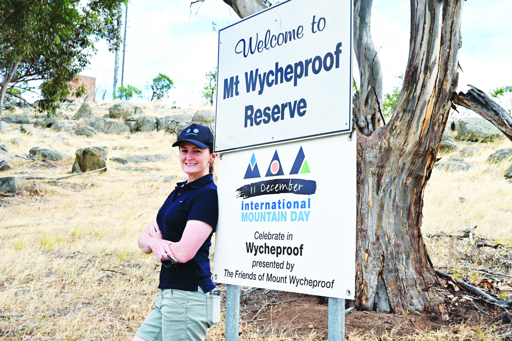 Alison Bowen climbed Mount Wycheproof on Sunday. NCN PHOTO
