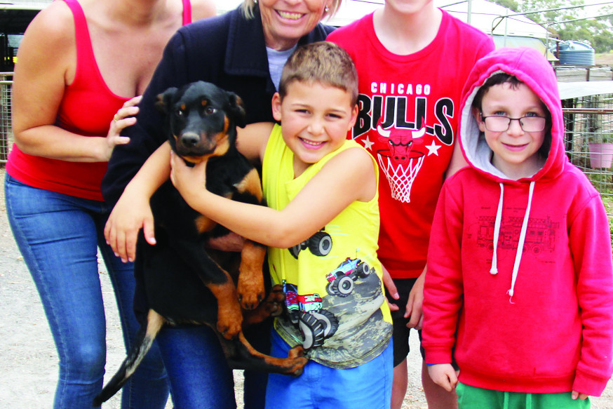 (left to right) Casey Nathan with Karen, Zander, William, and Thomas West.