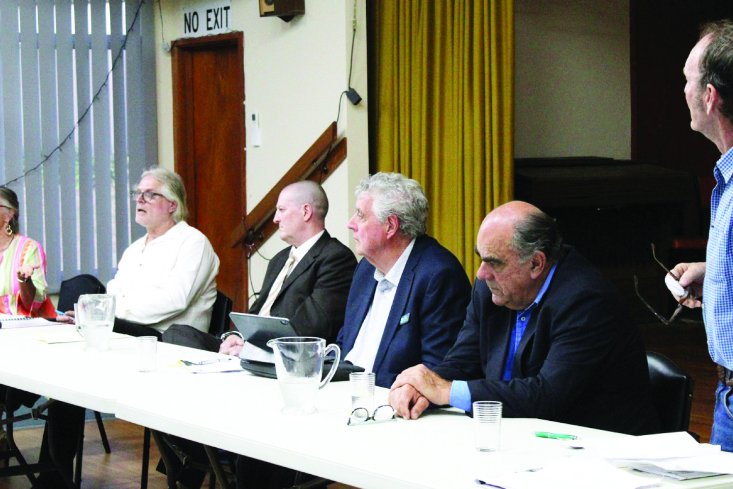 Candidates for Kara Kara ward of the Northern Grampians Shire Council (left to right) Karen Probst, Ross Hudson, John Farrell, Murray Emerson, Terence Robertson and SCAN Host Barry Batters.