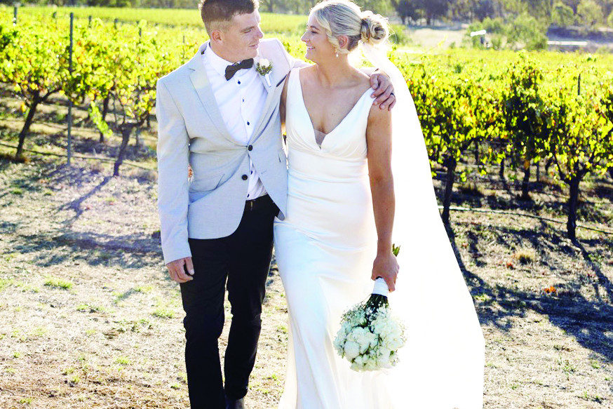 Bride and Groom, Rebecca and James. PHOTO: Abbey Tatt Photography