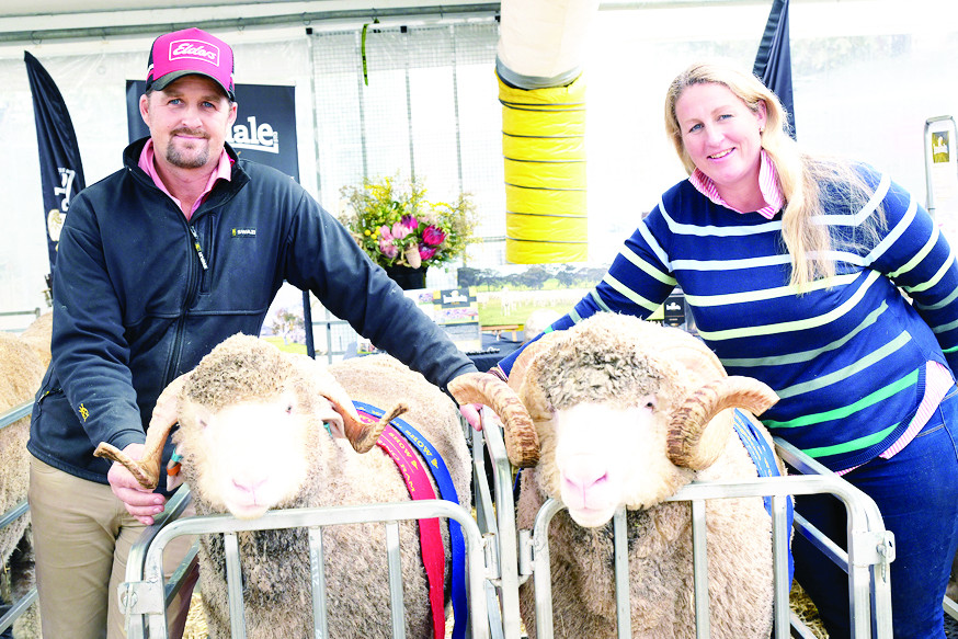 Rod and Nicola Kirk at the Australian Wool and Sheep show - Photo supplied by Loddon Herald