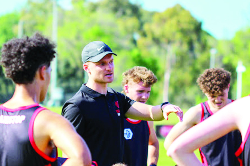 Development Coach for Oakleigh Chargers and Football Analyst for St. Kilda Football Club, Kai Bloomfield (centre).