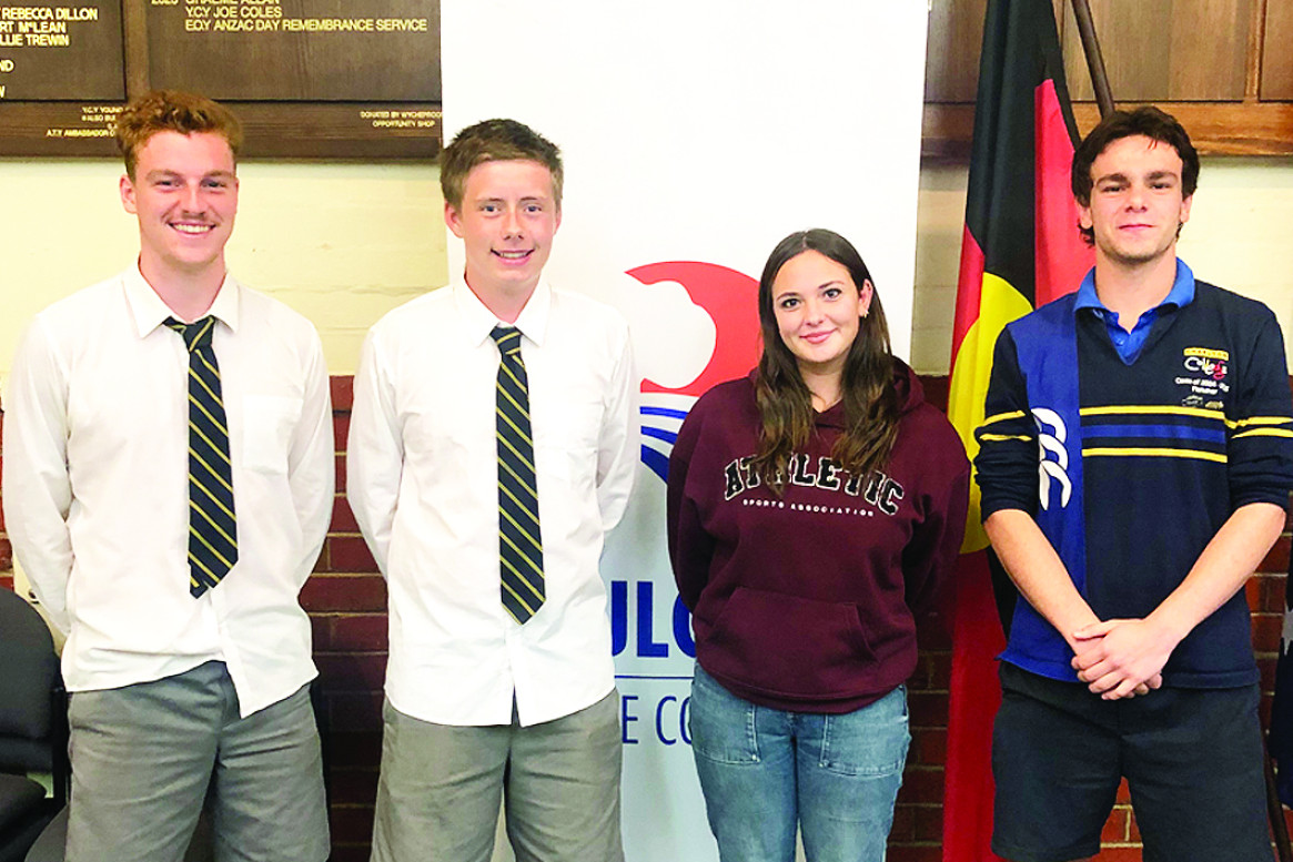 Members of the Buloke Youth Advisory Group planning upcoming youth activities (left to right) Les Cooper, Darcey Poyner, Savannah Nicholls and Fletcher Holmes-Brown