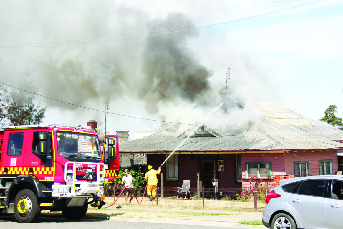 The first fire truck to arrive was too little too late as the house fire in Navarre Road destroyed a family’s lives last weekend. Above inset: Hayley and children