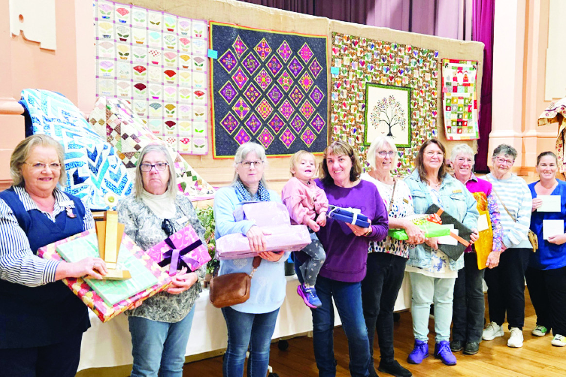 (left to right) Barbara Douglass EWG Craft Secretary, Bronwyn Simpson Cabbarita Branch, Janet Stafford Cabbarita Branch, Donna McCallum Cabbarita Branch, Wendy Shaw Kara Branch, Margaret Shaughnessy Marnoo Branch, Lois Johnson Marnoo Branch, Sharon Douglas Stuart Mill Branch, Sheryl Harris Kara Branch, Jessica Hodder Marnoo, Pam Brightwell East Wimmera Group President.