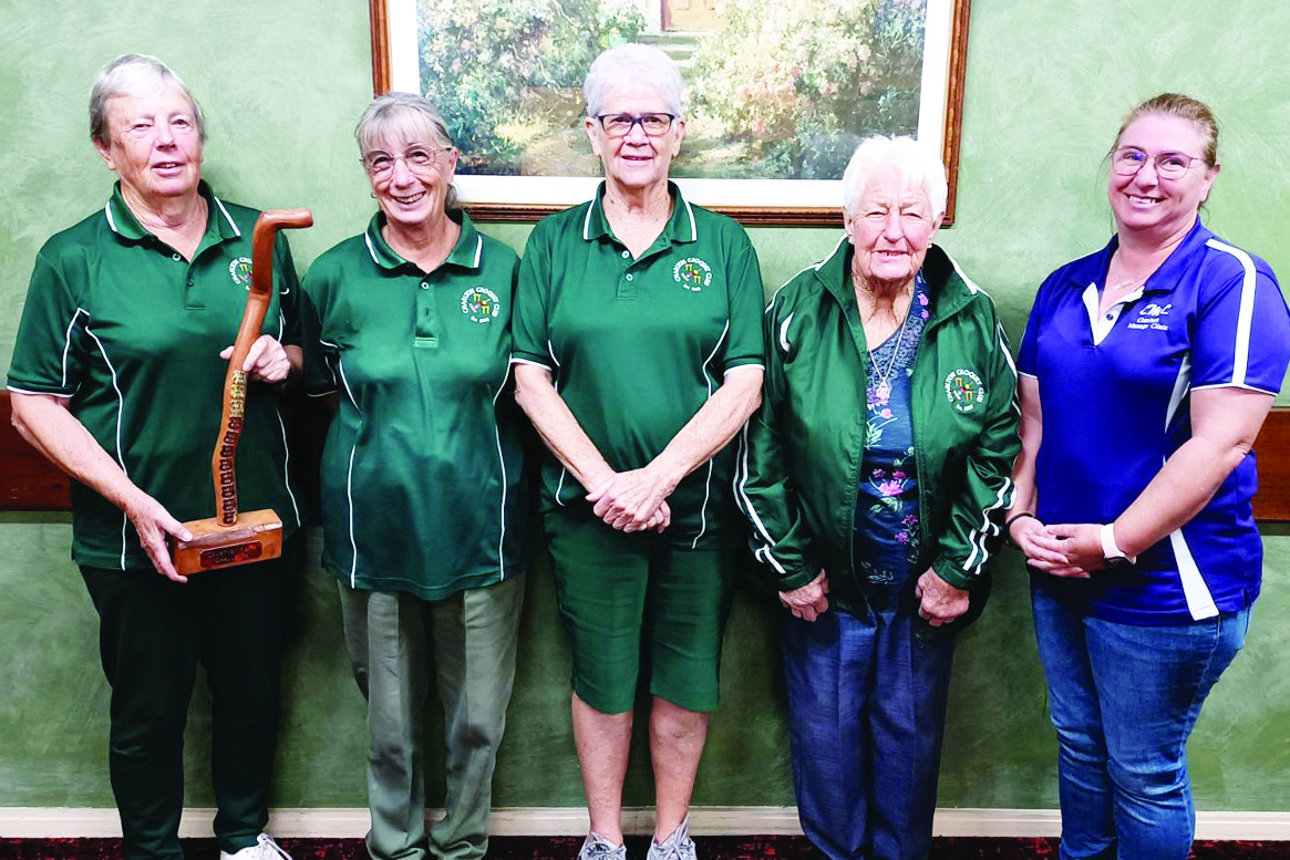 Courtney Keith Winners AC (left to right): Anne Kenny, Sue Nicholls, Barb Dalrymple, Nita Perry and Naomi Patullo.