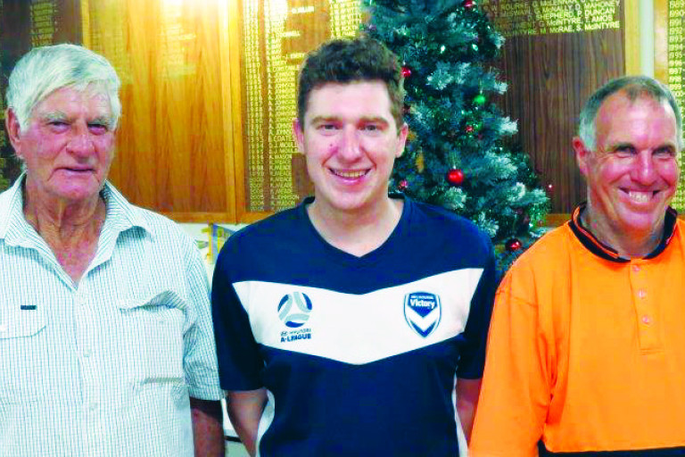 Twilight bowls winners Gerald McIntyre, Tom Amos and Brad Chester.